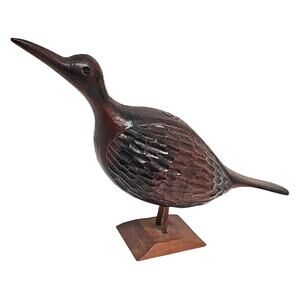 Beautiful Handcrafted Wooden Bird Figurine Jamaica - Brown